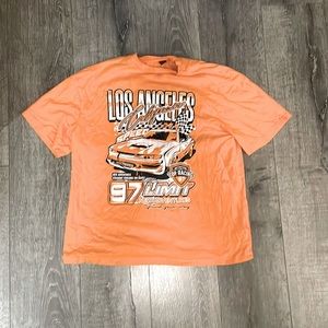 orange race car shirt size xs oversized